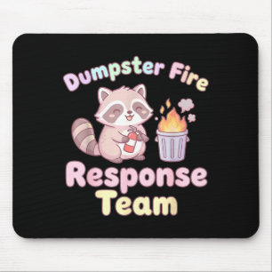 Dumpster Fire Resnse Team Raccoon Kawaii  Mouse Mat