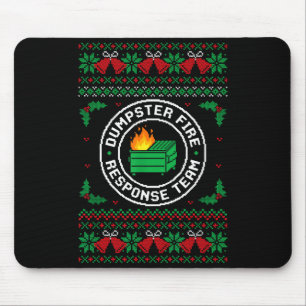 Dumpster Fire Resnse Team Ugly Christmas Sweater X Mouse Mat