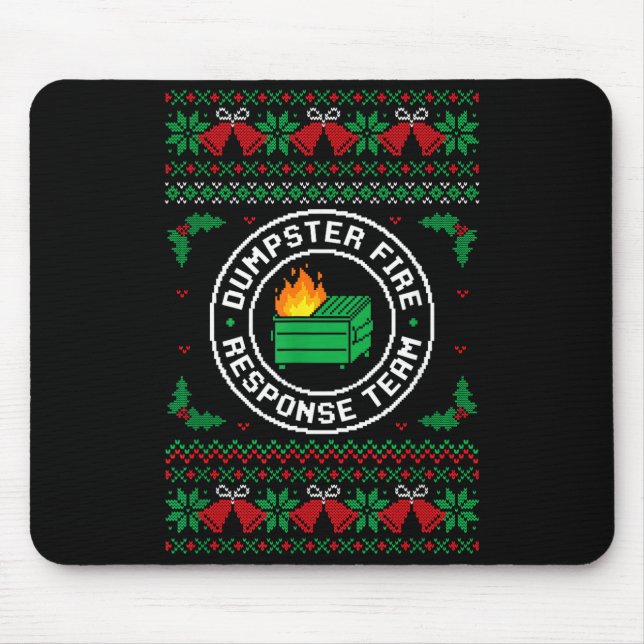 Dumpster Fire Resnse Team Ugly Christmas Sweater X Mouse Mat (Front)
