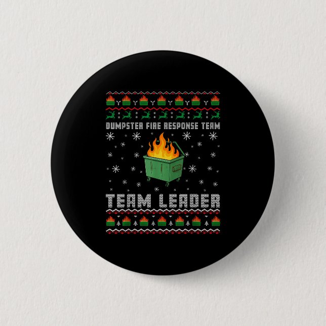 Dumpster Fire Resnse Team Ugly Christmas Sweaters  6 Cm Round Badge (Front)