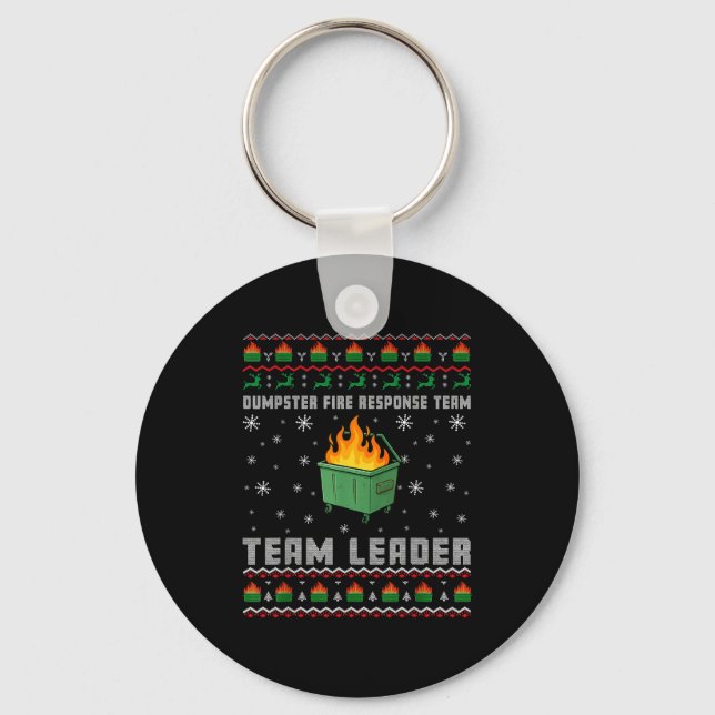 Dumpster Fire Resnse Team Ugly Christmas Sweaters  Key Ring (Front)