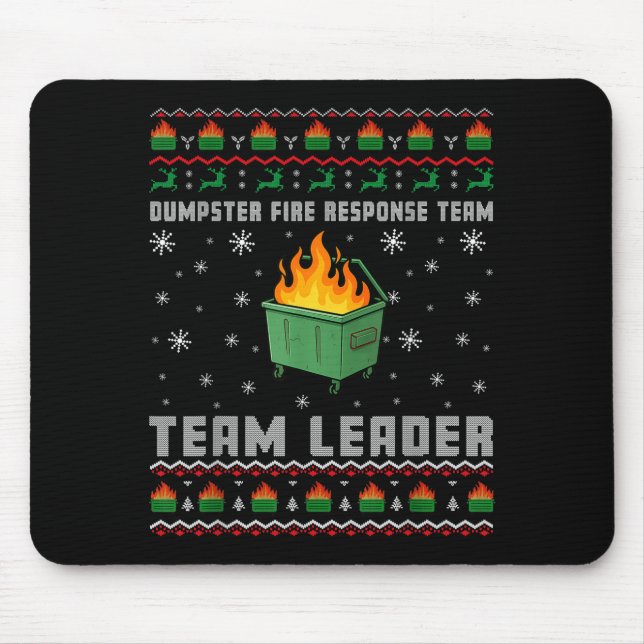 Dumpster Fire Resnse Team Ugly Christmas Sweaters  Mouse Mat (Front)