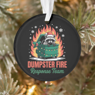 Dumpster Fire Response Team Christmas Racoon Xmas Ornament