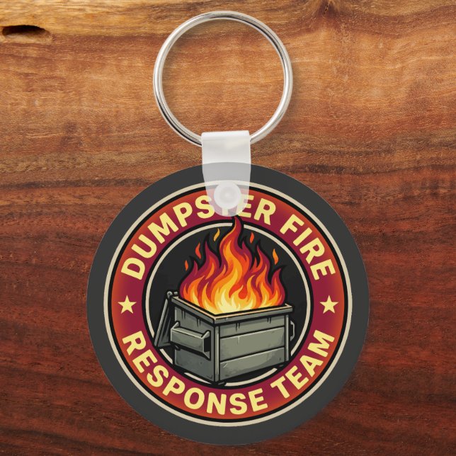 dumpster fire response team funny key ring (Back)