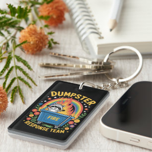 Dumpster Fire Response Team Sarcasm Meme Funny Key Ring