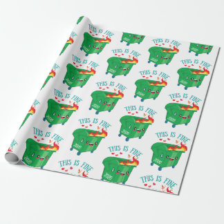 Dumpster Fire This Is Fine Funny Meme 2020 Sucks Wrapping Paper