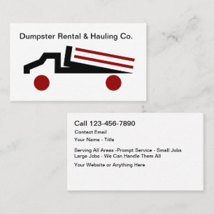 Dumpster Rental Hauling Truck Modern Business Card