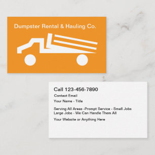 Dumpster Rental Hauling Truck Modern Business Card