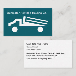 Dumpster Rental Hauling Truck Modern Business Card