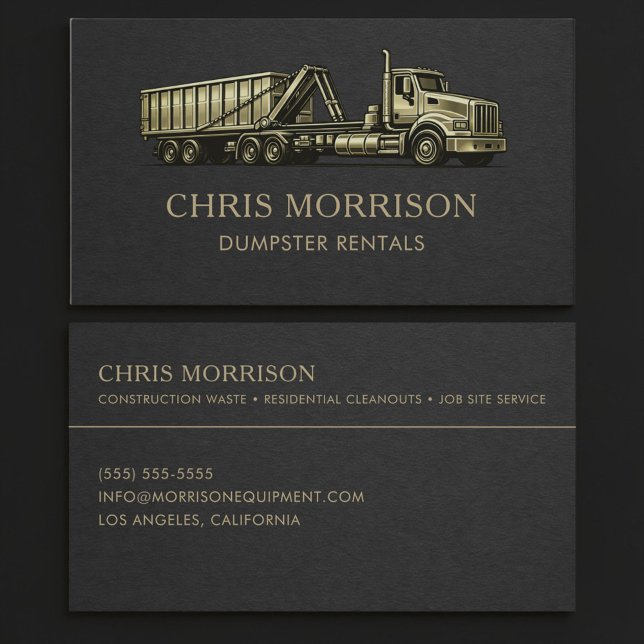 Dumpster Rental Services Professional  Business Card (Creator Uploaded)