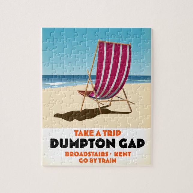 Dumpton Gap Broadstairs Kent seaside poster Jigsaw Puzzle (Vertical)