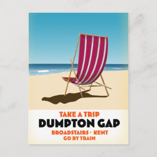 Dumpton Gap Broadstairs Kent seaside poster Postcard