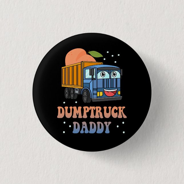 Dumptruck Daddy Retro Groovy Father Day Constructi 3 Cm Round Badge (Front)
