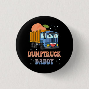 Dumptruck Daddy Retro Groovy Father Day Constructi 3 Cm Round Badge