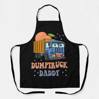 Dumptruck Daddy Retro Groovy Father Day Constructi Apron