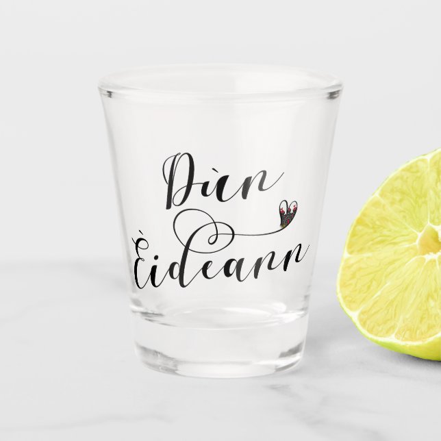 Dùn Èideann Flag Heart, Edinburgh Shot Glass (Front)