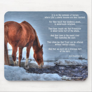 Dun Ranch Horse Drinking at Pool Equine Photo Mouse Mat