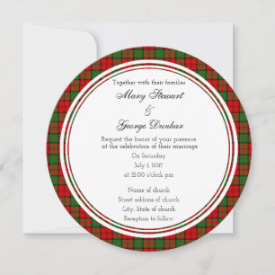 Dunbar Scottish Wedding Round Invitation