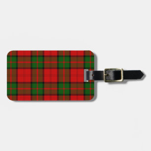 Dunbar tartan red green plaid luggage tag