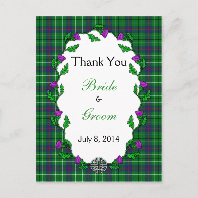 Duncan Celtic Wedding Thank You Postcard (Front)