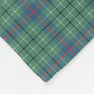Duncan Clan Light Green and Blue Ancient Tartan Fleece Blanket