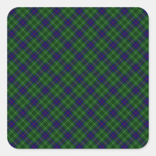 Duncan Clan Tartan Designed Print Square Sticker