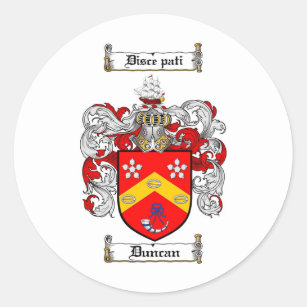 DUNCAN FAMILY CREST -  DUNCAN COAT OF ARMS CLASSIC ROUND STICKER