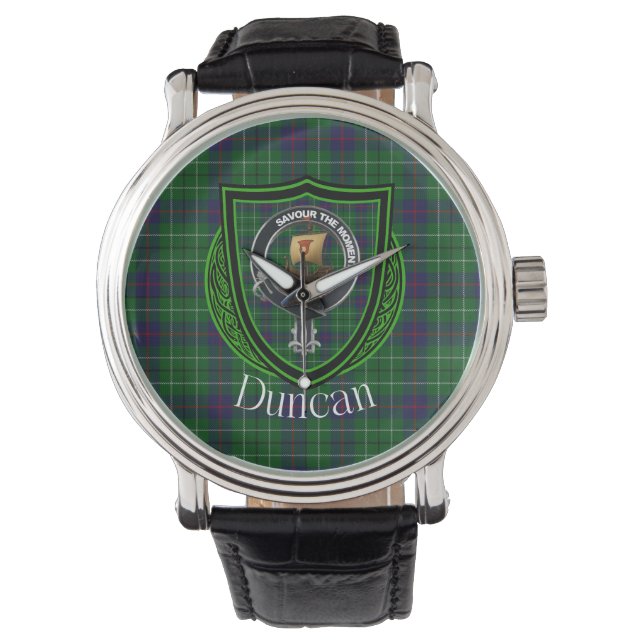Duncan Scottish Clan Tartan and Crest Watch (Front)