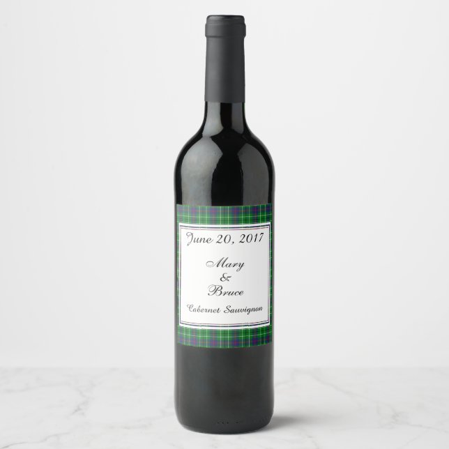 Duncan Scottish Wedding Wine Label (Front)