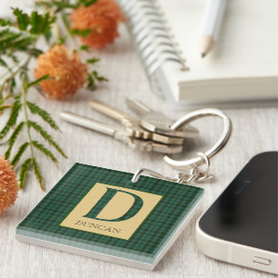 Duncan Tartan Monogram D  Key Ring