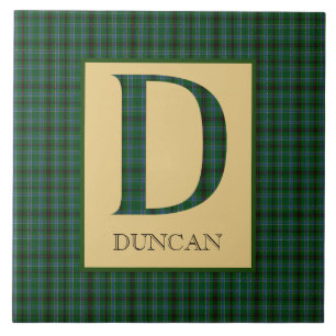 Duncan Tartan Monogram D  Tile