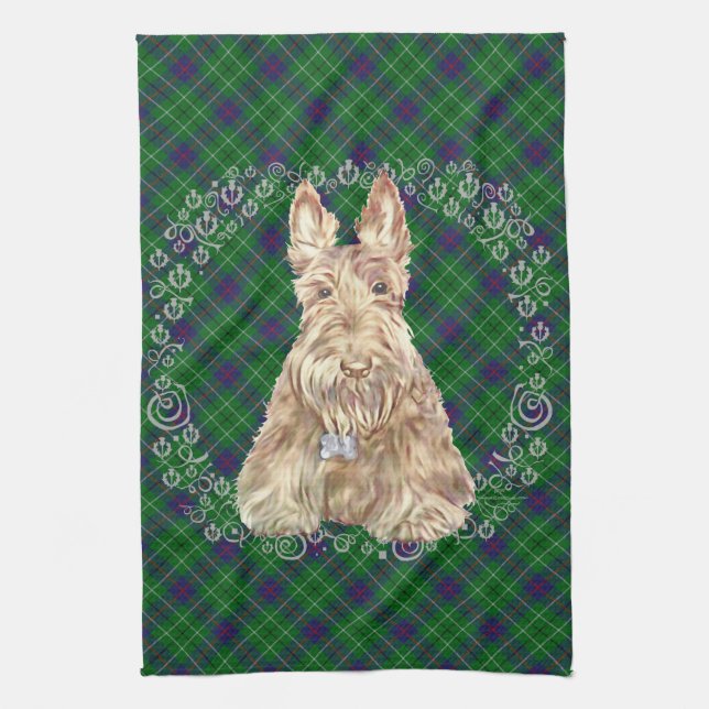 Duncan Tartan Scottie Tea Towel (Vertical)