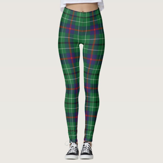 Duncan Tartan Scottish Clan Plaid Pattern Leggings (Front)