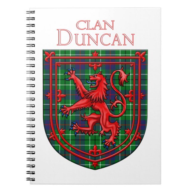 Duncan Tartan Scottish Plaid Lion Rampant Notebook (Front)