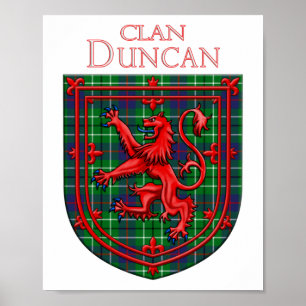 Duncan Tartan Scottish Plaid Lion Rampant Poster