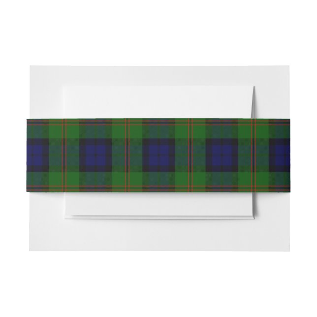 Dundas Scottish Tartan Belly Band Invitation Belly Band (Front Example)
