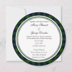 Dundas Scottish Wedding Round Invitation