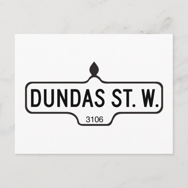 Dundas Street West, Toronto Street Sign Postcard (Front)