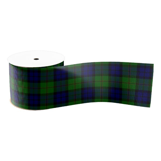 Dundas tartan blue green plaid grosgrain ribbon (Spool)
