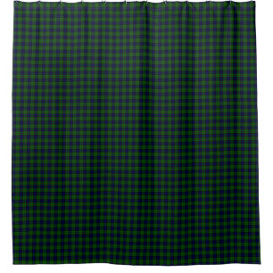 Dundas tartan blue green plaid shower curtain