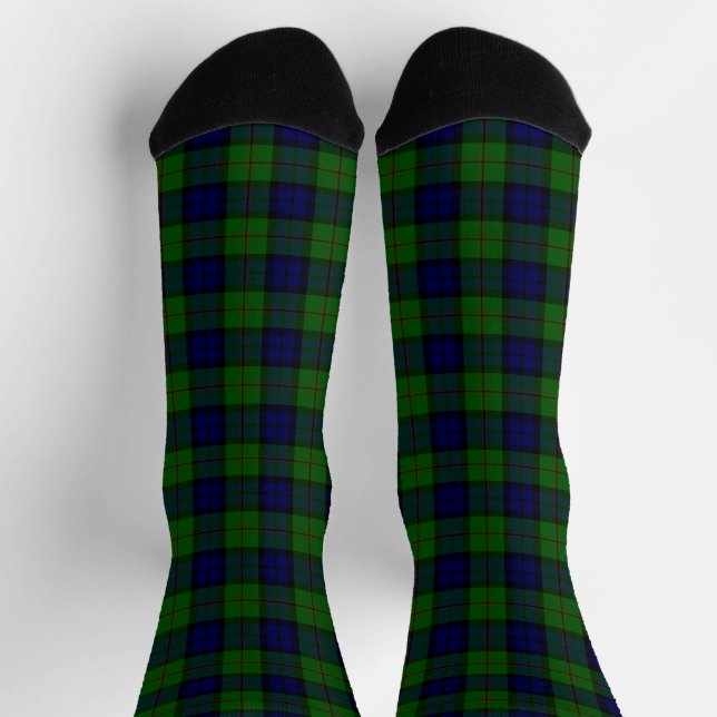 Dundas tartan blue green plaid socks (Top)
