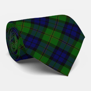 Dundas tartan blue green plaid tie