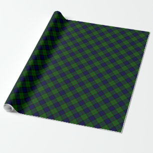 Dundas tartan blue green plaid wrapping paper