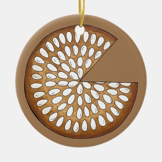 Dundee Cake Scotland Scottish Food Fruit Cake Ceramic Tree Decoration (Front)