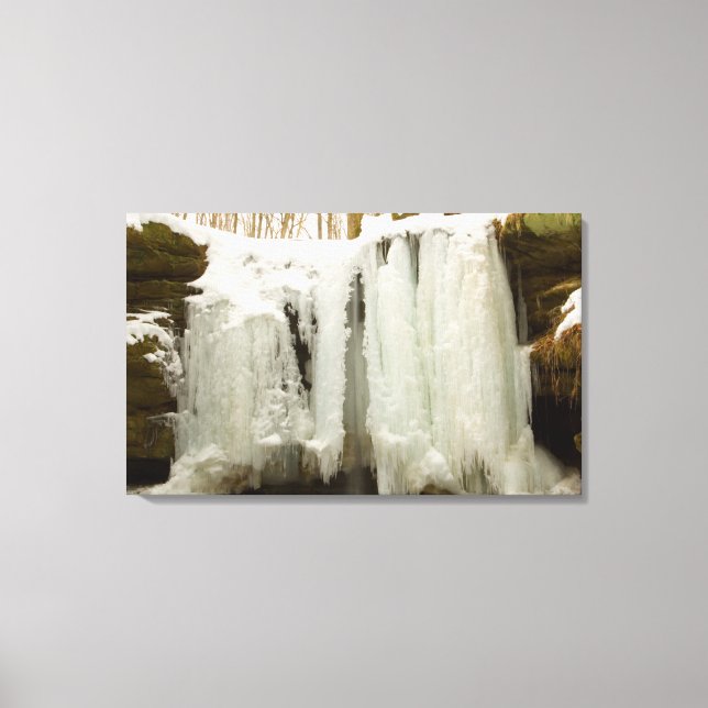 Dundee Falls in Winter, Ohio Canvas Print (Front)