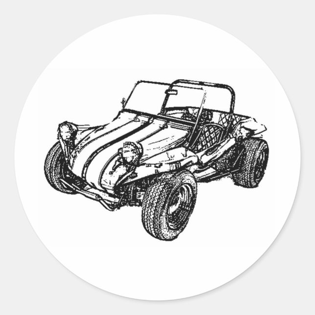 Dune Buggy Classic Round Sticker (Front)