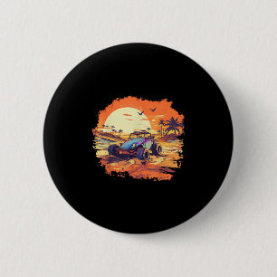 Dune Buggy Clic Beach Car Retro Vintage Sunset Gra 6 Cm Round Badge