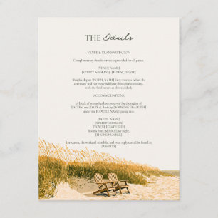 Dune Chairs Sea Oats Emerald Coast Wedding Details Enclosure Card