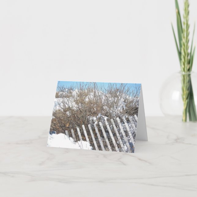 Dune Fence at Woodneck Beach Note Card (Front)