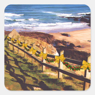 Dune Fencing at the Ocean Square Sticker